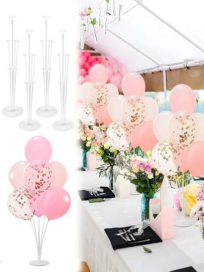 7pcs Balloon Stand Set, Includes Balloon Pole And Base, Suitable For Decoration At Birthday, Gender Reveal Party, Baby Shower, Anniversary, Engagement, Wedding, Bridal Shower, New Year 2026 Party And Other Occasions