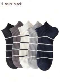5 đôi tất dài đến giữa bắp chân nhiều màu sắc cho nam, tất thể thao thấm mồ hôi thoải mái thời trang thường ngày, mọi mùa - Nhiều màu - Xem 9