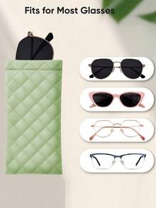 PU Glasses Case Double Layer Storage Bag For Glasses Phone & Accessories Storage Portable Sunglasses Pouch Holder Multi-Functional Glasses Protection Cover For Women And Men For School Office Travel Glasses Stand Travel Essentials Sleek Accessory Travel Accessories Back To School - Multicolor - View 9