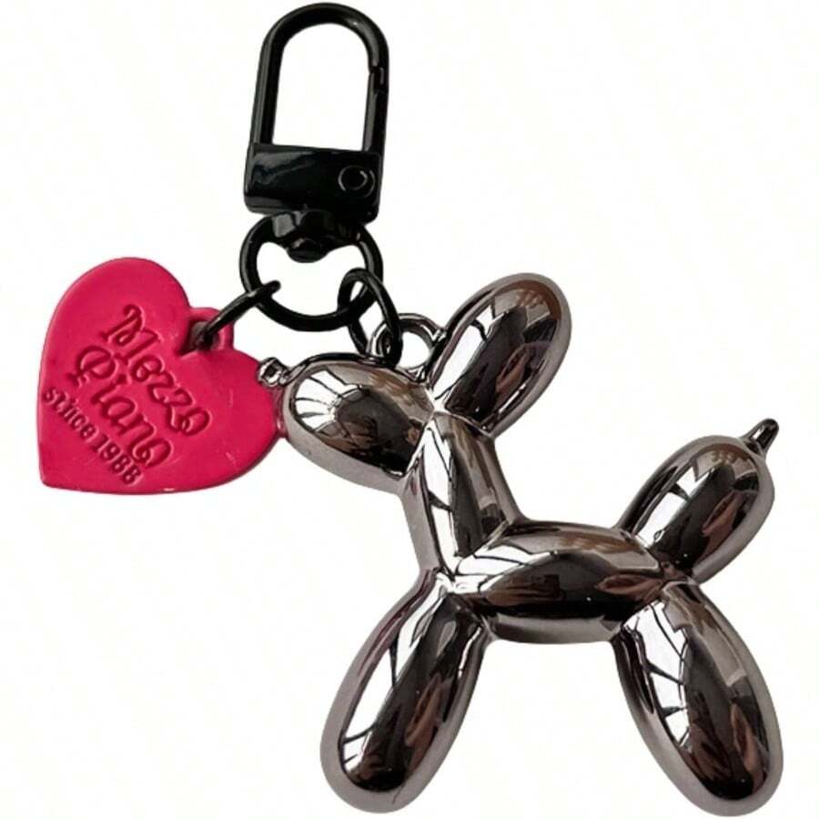- Llavero con forma de corazn para perro, regalo para el da de San Valentn, para mujeres, llaves de coche, bolso y mochila - Gris-oscuro - Ver 1
