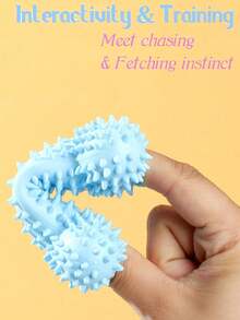 1 Pack Puppy Rubber Chew Bones, High Elasticity Hiding Treats Toys, Suitable For Indoor/Outdoor Training, Valentine's Day Puppy Gift (Blue/Pink/Yellow) - Pink - View 7