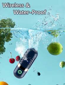 Portable Fruit And Vegetable Cleaner, IPX7, Waterproof, Portable Fruit Purifier Wireless 3000mAh Rechargeable For Fruit And Seafood, Rice, Meat - Blue - View 5