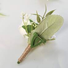 1pc/6pcs Elegant Rose Boutonniere, Suitable For Groom And Groomsmen At Weddings, Rustic Autumn Country Weddings And Formal Events - Boutonniere - View 4