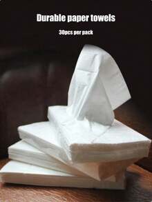 4 Packs Of 30 Sheets Car Tissue Paper, Suitable For Car Tissue Box, Vehicles, Home And Bathroom Use - White - View 1