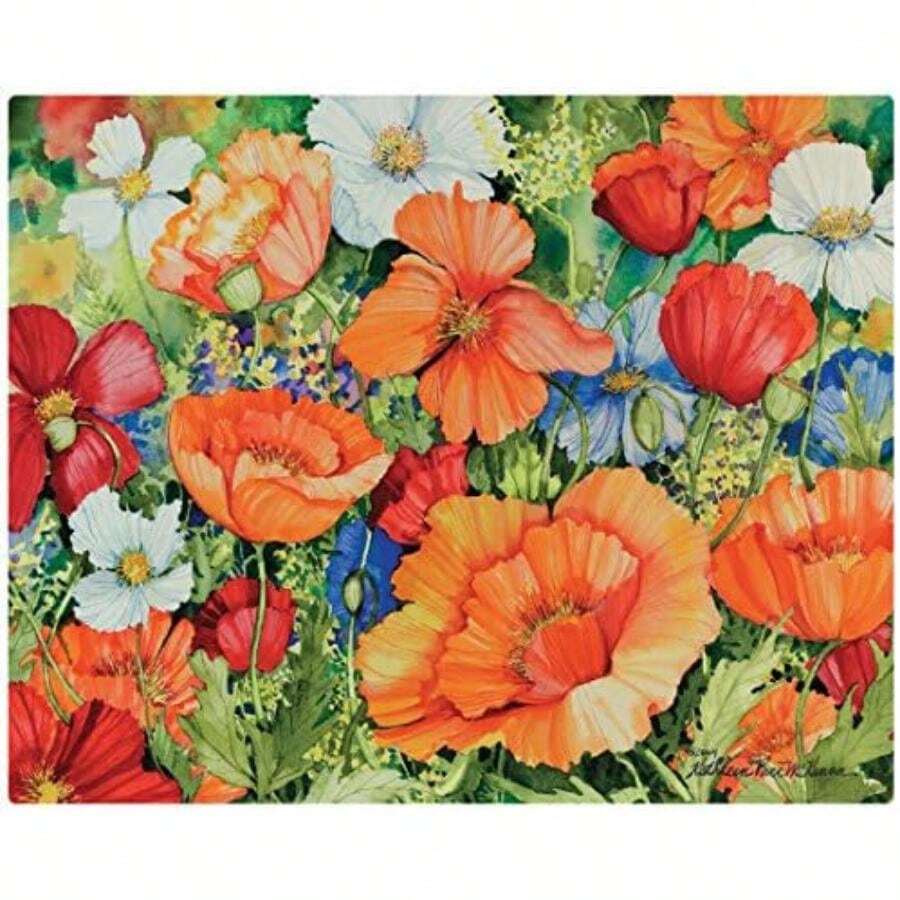 Tabla de cortar flexible y antideslizante Magic Slice de Zelda Wisdom, , 30.48 cm x 38.1 cm, 1(Lively Poppies) - Multicolor - Ver 1