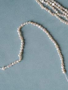 1 Strand 0.4-0.5cm/0.16-0.2inch Asymmetrical Double-Sided Baroque Cultured Freshwater Pearls In White, Orange, Purple, Black, 20cm/7.87inch Pearl Strand, For DIY Handcraft Bracelet, Necklace, Jewelry Making - Multicolor - View 14