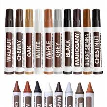 1支家具修补记号笔，适用于木制橱柜、地板修补和填充棒、划痕修补套装、修补漆笔、复合材料修补 - 彩色 - 查看 1