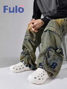 Fulo Men's Casual Lightweight Slip On Platform Clogs - White - View 4