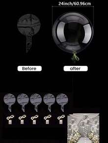 10 piezas de globos LED con olas flotantes, adecuados para decoración de bodas, decoración de fiestas de cumpleaños, decoración de banquetes y decoración del dormitorio del hogar, sin batería requerida, accesorios para globos, globos de cumpleaños - Blanco - Ver 17