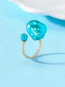 1 件时尚简约珍珠戒指，适合女性日常佩戴和礼物