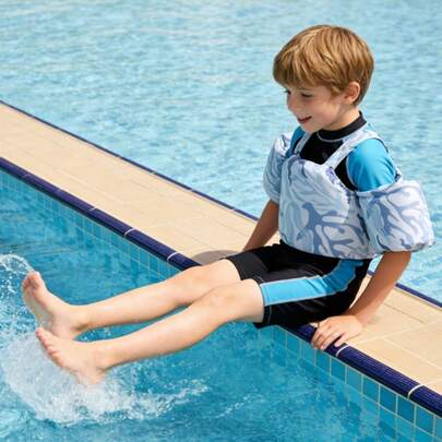 Flytväst för barn, slitstark och lätt design lämplig för pojkar och flickor i åldrarna 3-6, 9,07-22,68 kg, utomhusaktiviteter vid poolen och på stranden somrar, säkerhetskläder för vatten, dekorativ barnväst