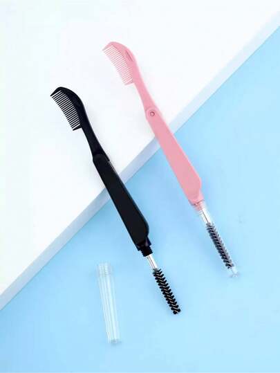 Portable Foldable Eyelash & Eyebrow Comb, Multi-Color Design Multi-Functional Beauty Tool, Makeup Accessory Travel Essential, Elegant & Fashionable Gift For Women, Affordable & Practical Makeup Tool, Eye Makeup Tool, Travel Essential, Gift For Her, Valentine's Day Gift