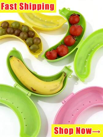 Banana Protective Case, Plastic Storage Box, Food Lunch Fruit Container, Suitable For Outdoor Travel, Cute Banana Box, School Picnic Camping, Gift For Women, Gift For Men, Easter, Mother's Day, Gift For Mom, Valentine's Day Outing, Home Kitchen Storage