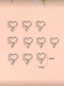 10 Fashionable And Simple Star Buckle Accessory Hooks For Diy Keychain Material Accessories - Silver - View 10