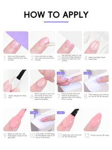 PEACECOLOR 14Pcs Clear Nail Tips Starter Kit-2Pcs Jelly Nail Gel Polish 10ML With Portable UV LED Lamp Base Top Coat Firmly Adhered Nail Tips Long-Lasting Shiny Nail Gel Polishes-Creative Art Nail Art Set - 03 - 查看 2