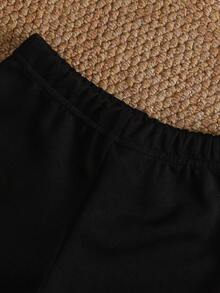 2pcs Baby Girls' Crew Neck Long Sleeve Floral Embroidery Bow Bodysuit + Brown Flare Pants Set - Multicolor - View 9