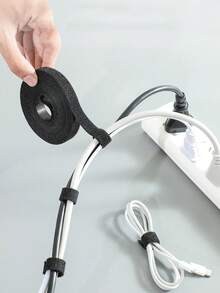 4pcs Silicone Cable Ties, Versatile Adjustable Data Cable Management Ties With Hook And Loop Straps, 3 Meters Long Cable Organizer, Computer Desk Wire Wrap Binder, Anti-Lost Earphone & Data Cable Organizer, Self-Locking Binding Straps