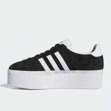 Adidas 【隐藏式增高】阿迪达斯女士 Gazelle 运动鞋，厚底休闲鞋，轻便缓震，多功能通勤鞋，带增高功能 - 黑色 - 查看 4