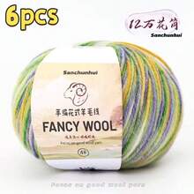6 Packs, 50g*6 Packs, Colorful Ombre Wool Blend Yarn - Ideal For Knitting Sweaters, Vests, Hats And Shawls - 6 Skeins Of Bacon-dyed Wool - View 19