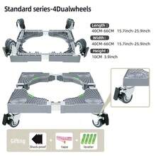 Jianxun Adjustable Mini Fridge Stand, With 4 Dual-Lock Casters And 8 Heavy-Duty Feet, Universal Base Stand For Washing Machine, Dryer, Household Appliances, Multi-Functional Mobile Base With Wheels, Outdoor Decor - Grey - View 14