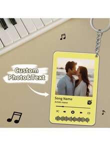 訂製相片刻字鑰匙扣，個性化情侶形象鑰匙扣，是最完美的週年紀念禮物，男女皆宜的獨特禮物