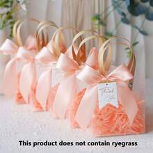 1pc Gift Bag With Ribbon, Transparent Bridesmaid Gift Box, Valentine's Day Gift Bag With High-End Feel, Wedding Birthday Transparent Gift Handbag, Candy Bag Gift Bag Gift Box Handbag, Excluding Raffia And Internal Card - Multicolor - View 13