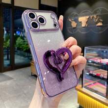 Luxury Folding Bracket Phone Case, Dust-Proof, Thick Edges, Suitable For Samsung Galaxy S24 Ultra/S24 Plus/S24/S23 Ultra/S23 Plus/S23/S22 Ultra/S22 Plus/S22/S21 Ultra/S21 Plus/S21 FE/S23 FE/S20 Ultra/S20 Plus/S20 FE, Also Suitable For OPPO A5x/C1 2 3 4 5 6 7 8 9/9 8 7 6 5 4 3 2 1 - Purple - View 2