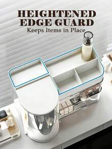 Rotating Makeup Organizer, 2 Tier Face Mask Skincare Organizers And Storage For Bathroom Countertop, Counter Cosmetic Holder For Dresser, Multi-Grid Storage With Brush Holder, Large Capacity Storage, White Bathroom Counter Organizer, Jewelry Organizer, Nail Polish Organizer, Pantry Organizers, Drawer Organizers, Snack Containers, Bathroom Organizer, Bath Toy Storage, Bathroom Decor, Bathroom Stuff Shower Curtain, Skincare Cream Perfume Lipstick Dresser Counter, Valentines Gift - 白色 - 查看 5