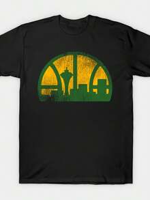 Seattle Supersonics Vintage Black T-Shirt Size S-4X Casual - 黑色 - 查看 1