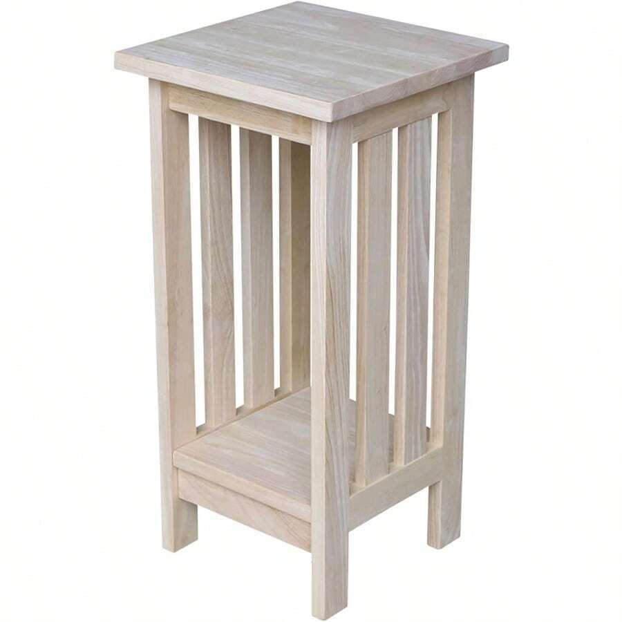 Solid Wood Mission Plant Stand - 24 - Unfinished - View 1