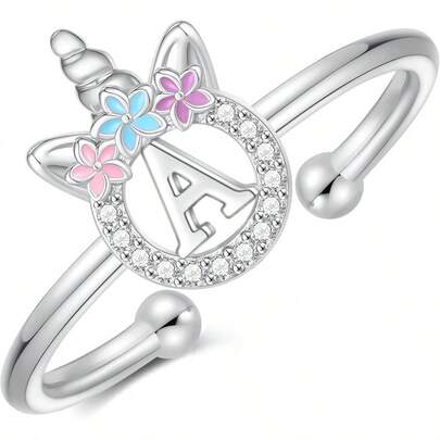 Stocking Stuffers - Adjustable Initial Rings Dainty Cute Rings Jewelry Birthday Gifts Gifts Grandkids