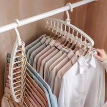 1pc Space-Saving Multifunctional Clothes Hanger, Plastic Wardrobe Storage Rack, Portable Foldable Hanger, Suitable For Wardrobe Storage, Travel Essential - Multicolor - View 2