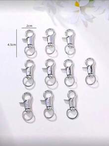 10 Fashionable And Simple Star Buckle Accessory Hooks For Diy Keychain Material Accessories - Silver - View 6