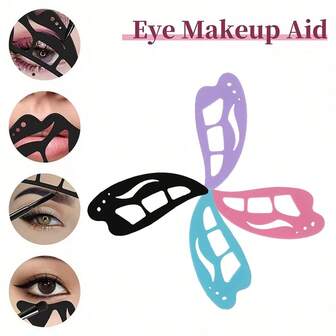 2 piezas Herramientas de maquillaje de ojos, Herramientas auxiliares de maquillaje de ojos, Plantilla delineadora de ojos para mujeres, Aplicación de maquillaje rápida. Ya seas principiante o profesional, puedes crear un maquillaje de ojos preciso y simétrico en solo unos segundos.