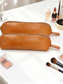 文具袋，黑色简约设计，大容量铅笔/钢笔袋，男女通用 - 彩色 - 查看 4