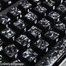 119 Keys Carbon Fiber Texture Keycaps, PC Molded Side-Printed Non-Slip Personalized Keycaps, Highly Attractive - Black - View 9