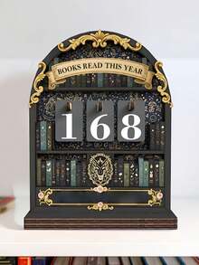 2D Retro Reading Tracker, Annual Book Counter Decor - Can Track Up To 999 Books Per Year. Comes With A Base, Self-Assembly Required. Suitable For Office Books, Modern Books, Sturdy Structure, Bookshelf Decor, Gifts For Book Lovers, Book Display And Storage, Bookshelf Counter Display, And Reading Challenge Gifts. Ideal For Readers, Teachers, Writers, And All Book Enthusiasts. Room Decor Home Decor Ornaments Home Miniature Things - Multicolor - View 6