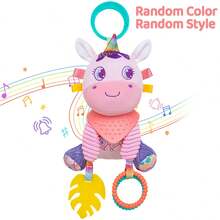 لعبة هزاز للأطفال الصغار للتعليق في السيارة - لعبة ناعمة وجميلة بشكل وحيد القرن / فيل / ثعلب من القماش المخملي، لعبة تعليمية ممتعة للتعليق في عربة الأطفال والسرير لراحة الطفل وصحبته - متعدد الألوان - مشاهدة 9