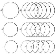 150 Pieces 3 Sizes Silver Plated Wine Glass Charm Rings Earring Beading Hoops Drink Markers For DIY Earrings Crafts Jewelry Making Wine Party Decor, 30mm/25mm/20mm - Suit - View 3