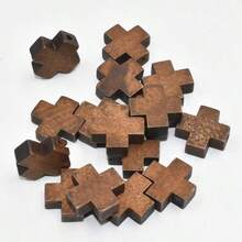 5个迷你木质十字架DIY饰品配件，复古十字架吊坠，木质十字架工艺吊坠，可用于项链 - 多色十字架木 - 查看 6