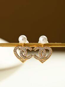 Hoa tai đồng mạ vàng 18K thanh lịch và dễ thương, thích hợp đeo hàng ngày và đi tiệc - Vàng - Xem 4