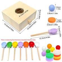 2-In-1 Intelligence Box Kids Hand-Eye Coordination Training Toy Color Sorting Educational Box Baby Wooden Fun Early Education Toy - Multicolor - View 6