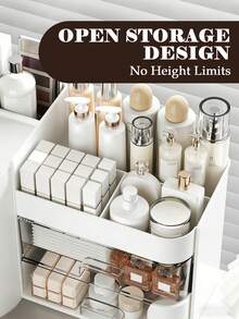 Rotating Makeup Organizer, 2 Tier Face Mask Skincare Organizers And Storage For Bathroom Countertop, Counter Cosmetic Holder For Dresser, Multi-Grid Storage With Brush Holder, Large Capacity Storage, White Bathroom Counter Organizer, Jewelry Organizer, Nail Polish Organizer, Pantry Organizers, Drawer Organizers, Snack Containers, Bathroom Organizer, Bath Toy Storage, Bathroom Decor, Bathroom Stuff Shower Curtain, Skincare Cream Perfume Lipstick Dresser Counter, Valentines Gift - 白色 - 查看 6