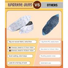 Fundas desechables para zapatos, paquete de 60 30 pares, fundas reciclables no tejidas, duraderas, transpirables, elsticas, se adaptan a hombres 11/mujeres 13, para uso en interiores y exteriores, - inicial - Ver 5