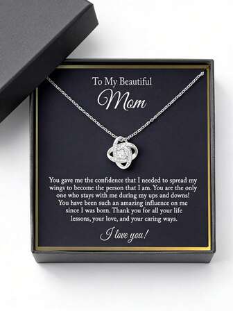 Elegante collar con colgante de strass para mi hermosa mamá, joyería delicada para mujeres, regalo del Día de la Madre (sin tarjeta, sin caja)