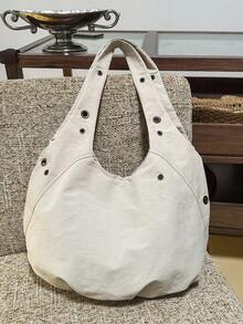 peach tree Borsa a tracolla casual, borsa per il tempo libero di colore unito semplice per coppie, borsa capiente con molte tasche, borsa funzionale per il trasporto per college, vacanze, viaggi, regali, ritorno a scuola, università, San Valentino, dormitorio, borsa da viaggio - Multicolore - Visualizzare 10