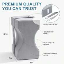 UJPFEO Knee Pillow For Side Sleepers,Leg Pillow For Sciatica,Back,HIPS,Knees,Joints Pain Relief,Pillows For Between Legs While Sleeping Spine Alignment Support &Amp; Relieves Pain,Removable Strap - MàuC - Xem 2