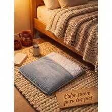 Calentador de pies USB felpa suave calentamiento rápido uso hogar oficina invierno usuarios sensibles al frío - Gris - Ver 4