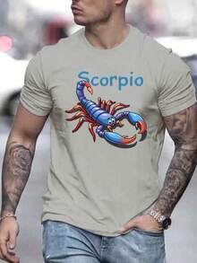 Camisa Casual De Verano Con Estampado En Espiral, Manga Corta, Cuello Redondo, Fibra De PoliéSter, Negro Con Adornos Azules, Ligero Y Transpirable, Adecuado Para Ropa Casual - Negro - Ver 10