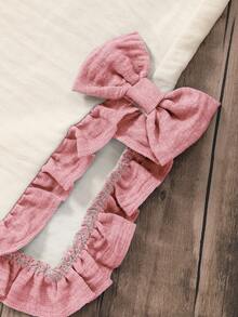 Girls & Women Casual Sleeveless Top With Peter Pan Collar & Loose Wide Leg Pants 2 Pieces Set, Spring/Summer - Coral Pink - View 5